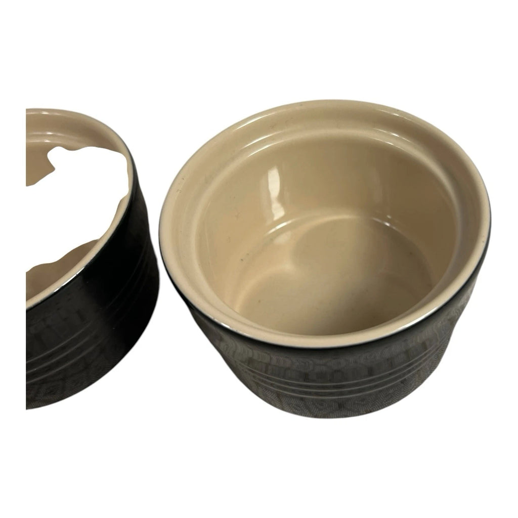 Vintage Set of 2 Black Le Creuset Ramekins Owned by Martha Stewart