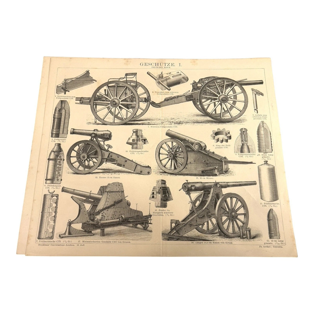 Antique Collection of Austro Hungary German Weapon Cannons Guns Prints