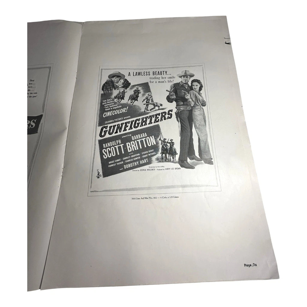 Vintage Movie Press Book Showmans Manual Gunfighters 1947