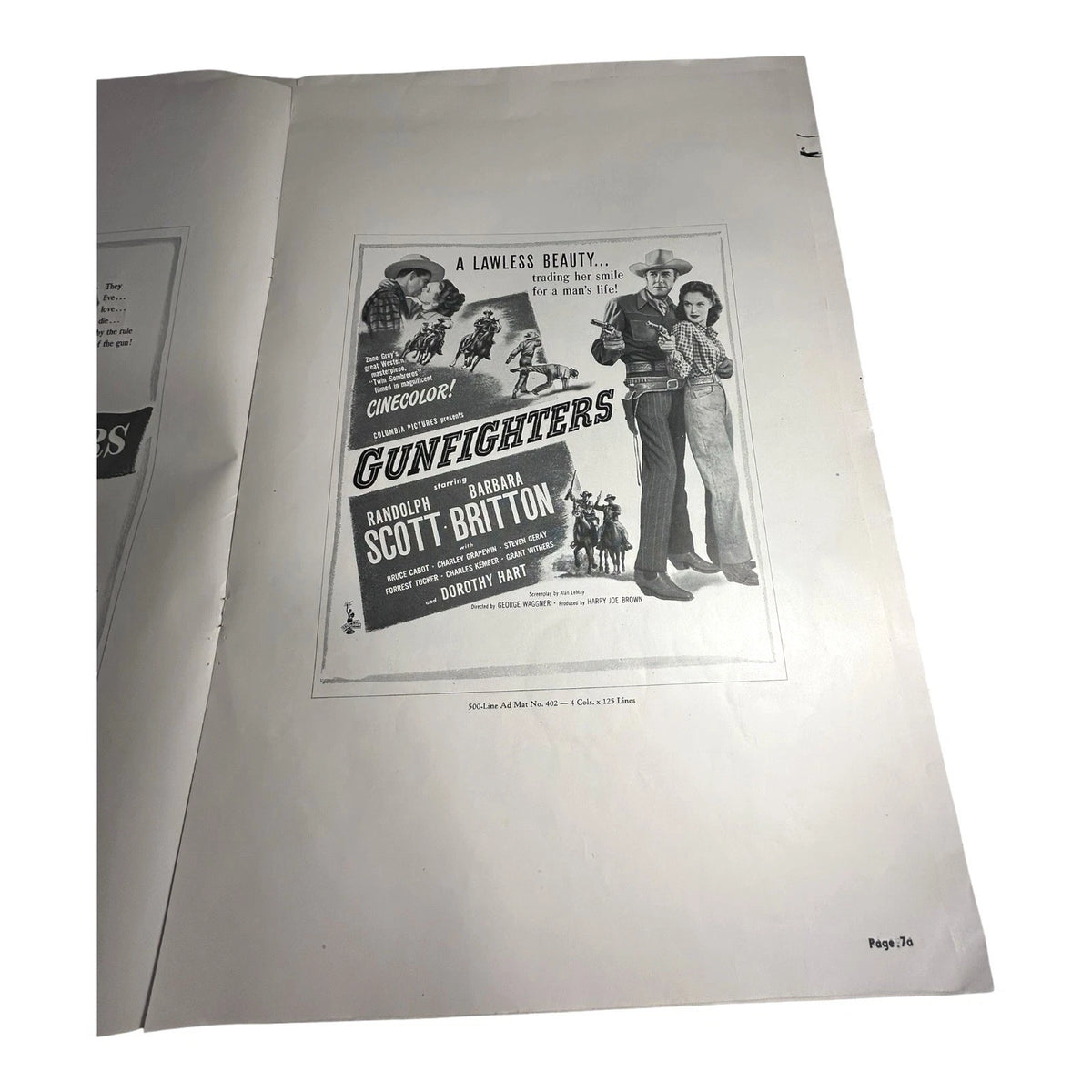 Vintage Movie Press Book Showmans Manual Gunfighters 1947