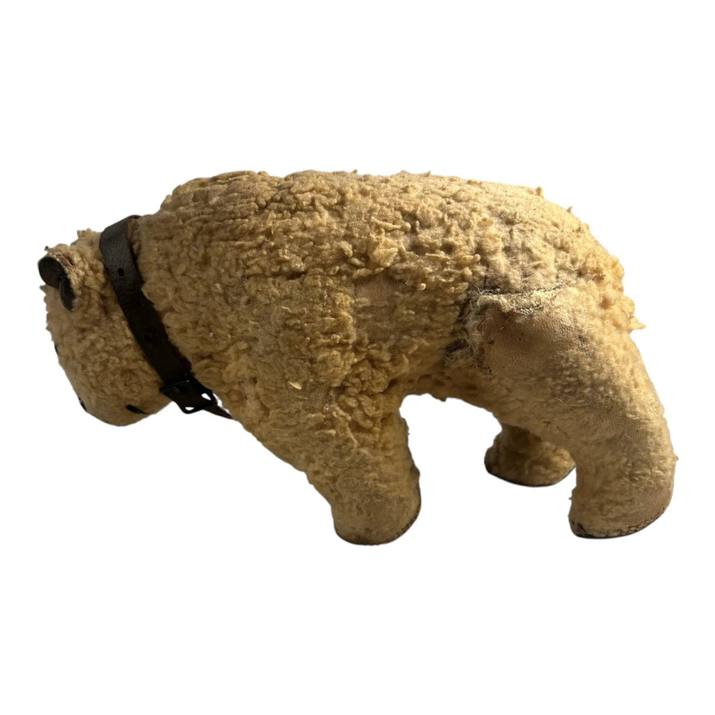 Antique Stuffed Toy Polar Bear with Leather Pads on Feet