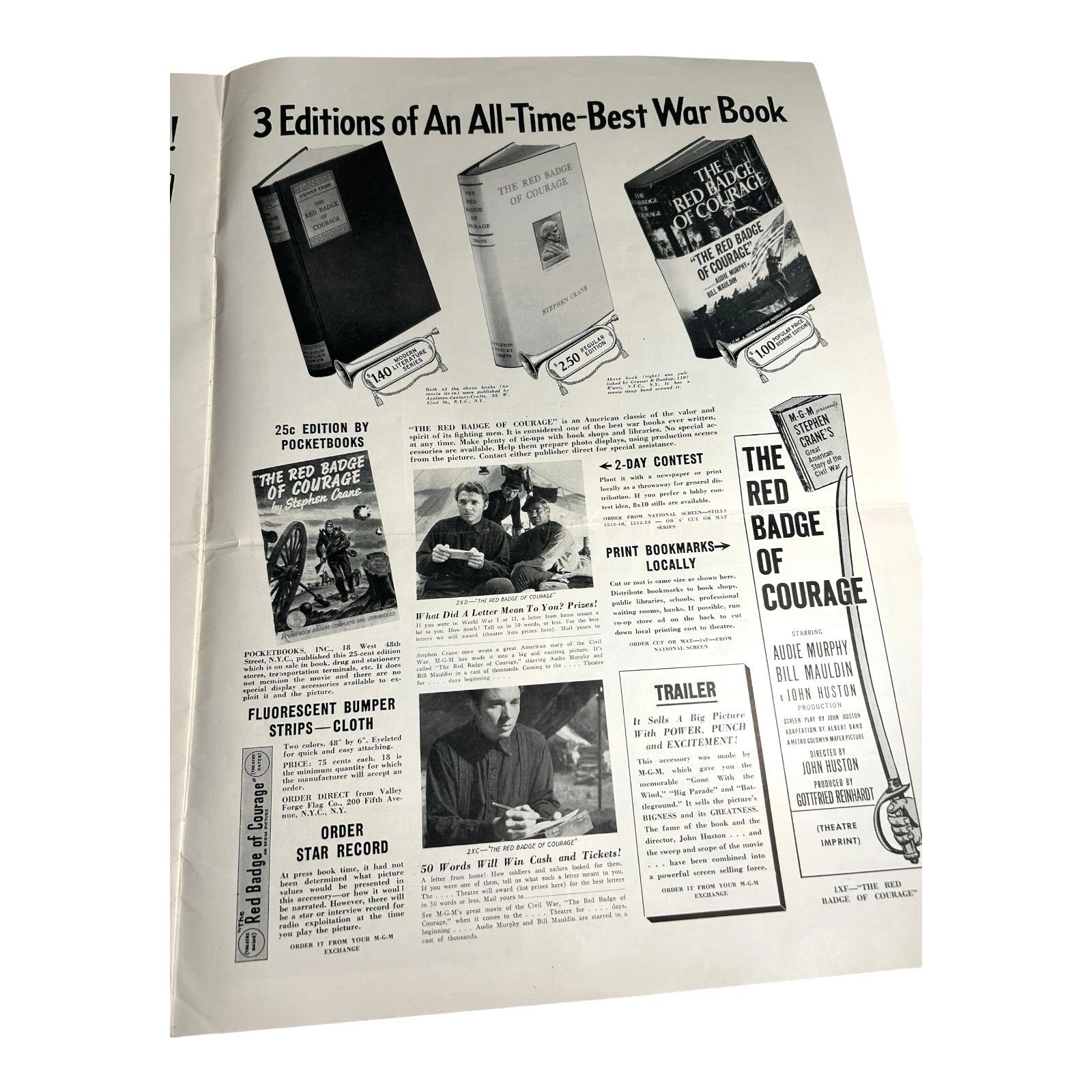 Vintage Movie Press Book Showmans Manual The Red Badge of Courage 1951 MGM