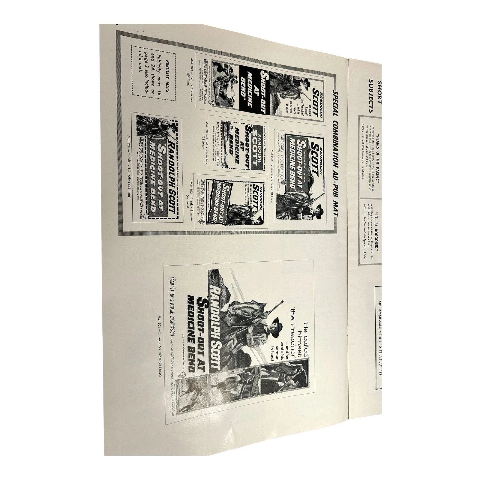 Vintage Movie Press Book Showmans Manual Shoot-Out At Medicine Bend 1957