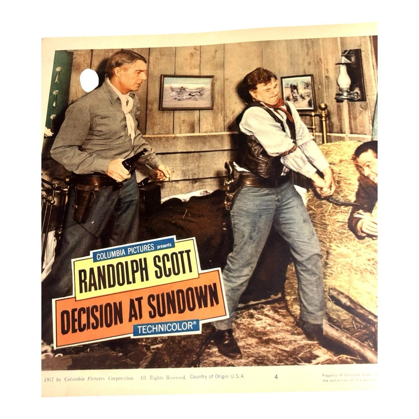 Vintage Western Movie Lobby Card Decision At Sundown 1957 (A)