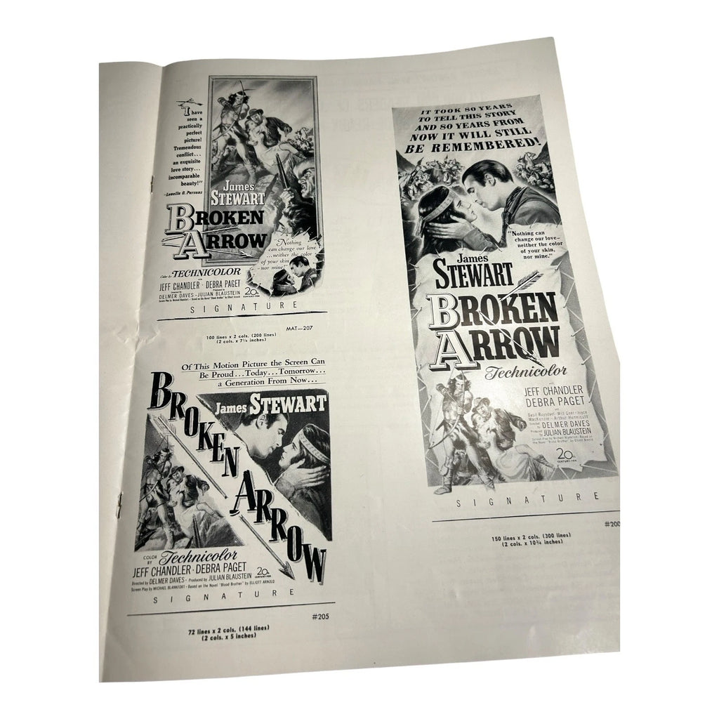 Vintage Movie Press Book Showmans Manual Broken Arrow 1950