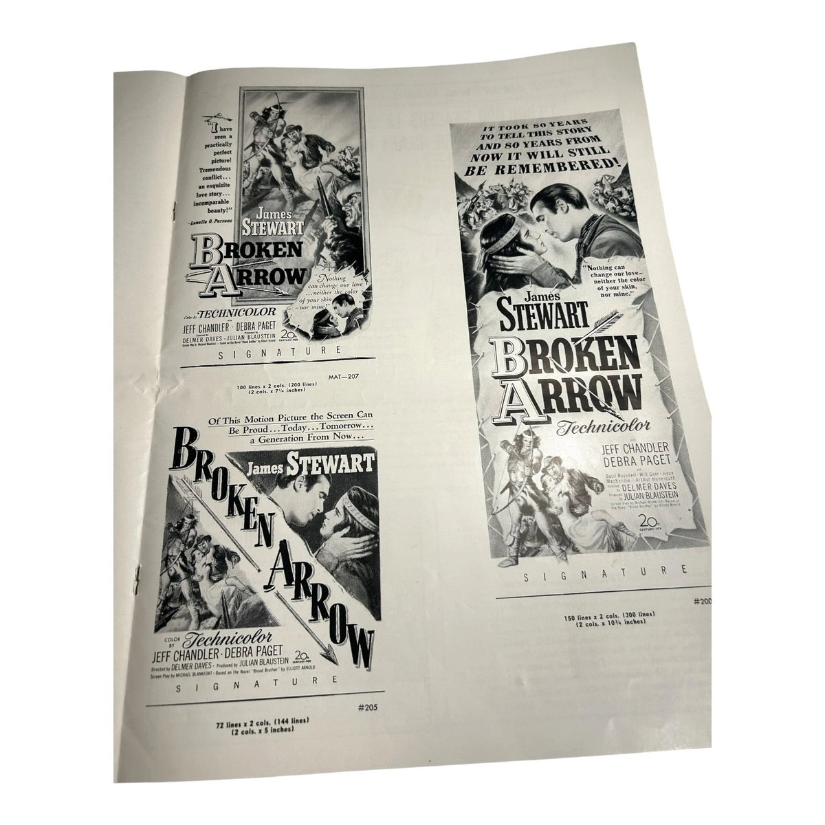 Vintage Movie Press Book Showmans Manual Broken Arrow 1950