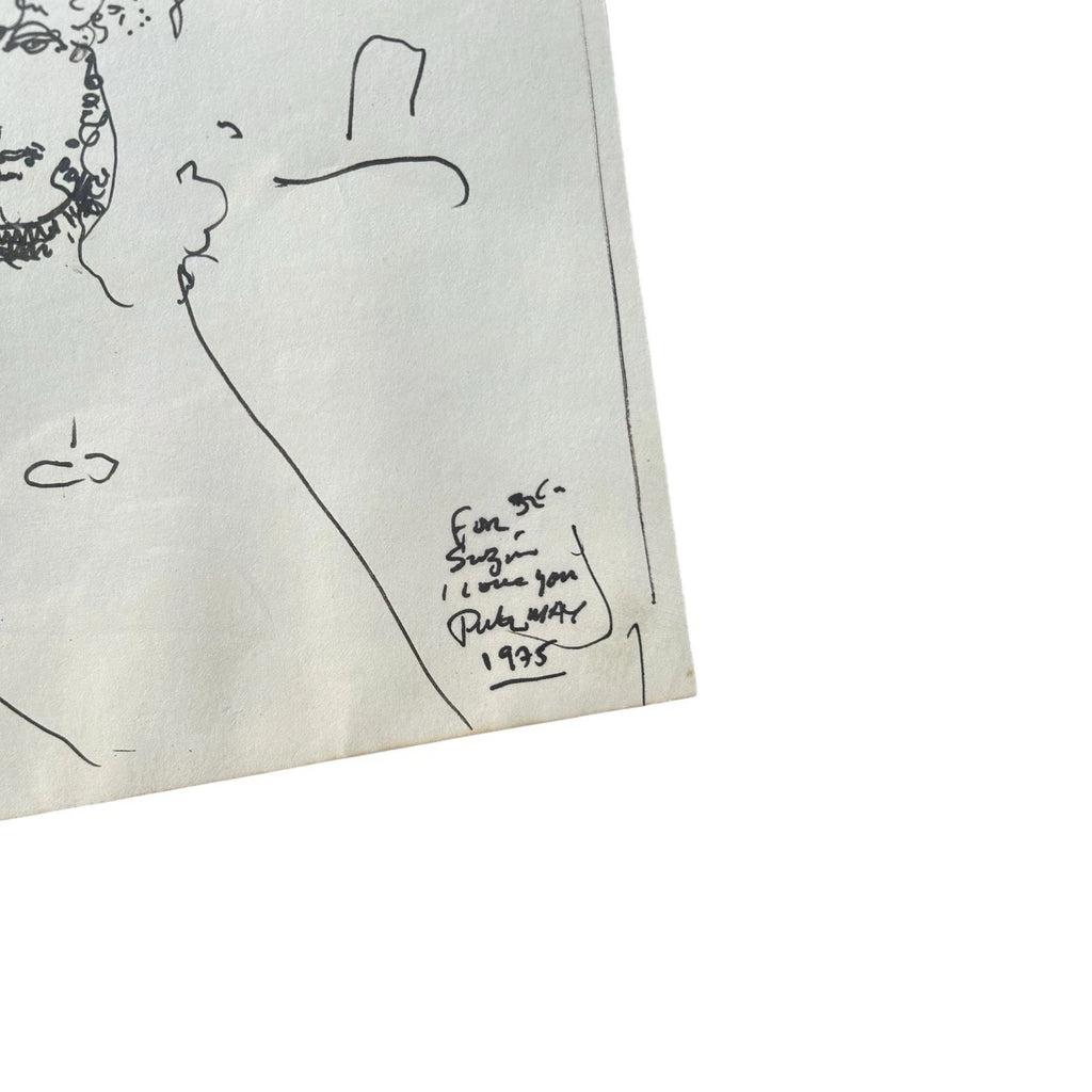 Signed Dated Framed Original Drawing by Peter Max 1975 For Suzin I love you