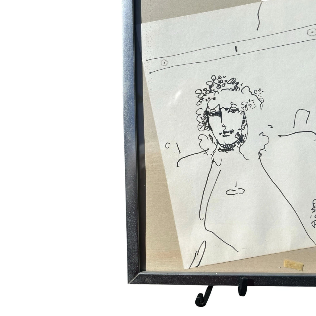 Signed Dated Framed Original Drawing by Peter Max 1975 For Suzin I love you