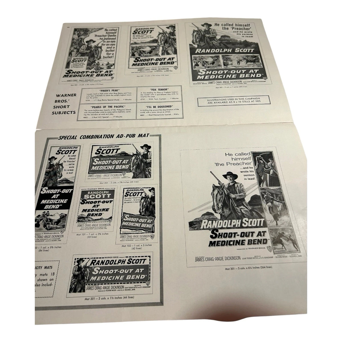 Vintage Movie Press Book Showmans Manual Shoot-Out At Medicine Bend 1957