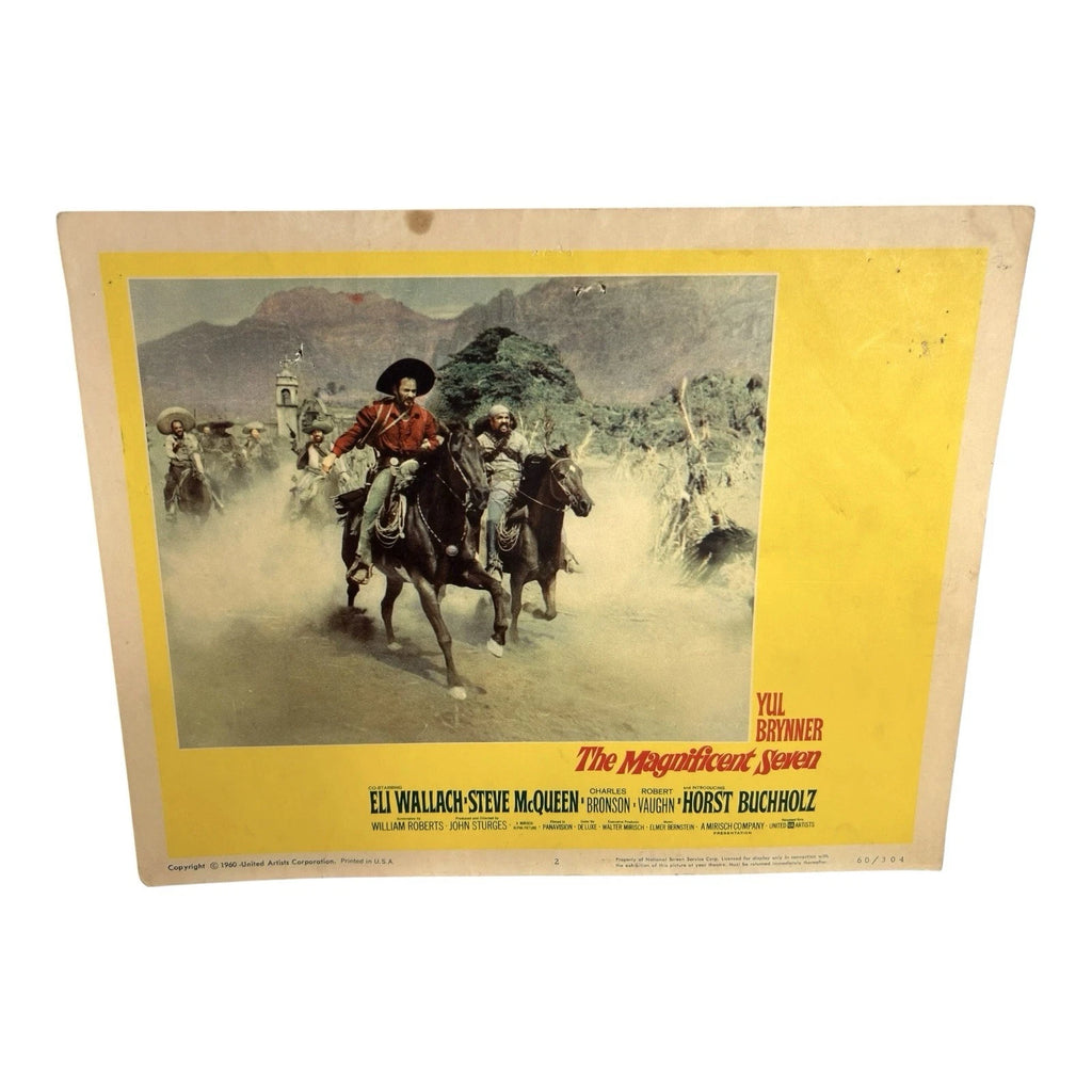 Vintage Western Movie Lobby Card The Magnificent Seven 1960 (E)