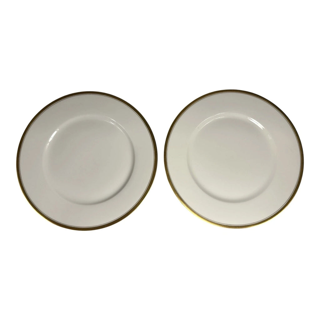 Vintage Set of Two 2 Limoges France Gold Rim Trim Lunch Plates
