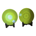 Vintage Set of 2 Vaseline Uranium Glass Plates Owned by Martha Stewart