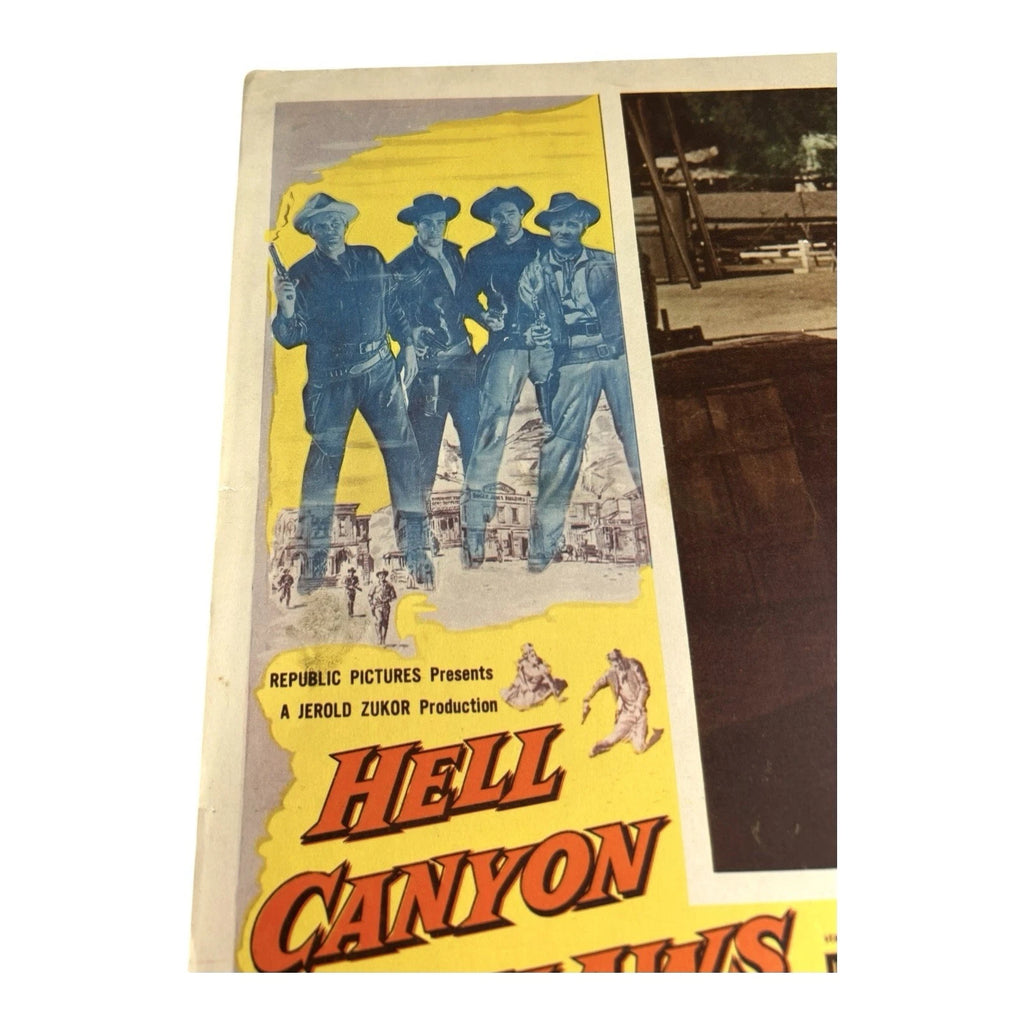 Vintage Western Movie Lobby Card Hell Canyon Outlaws 1957