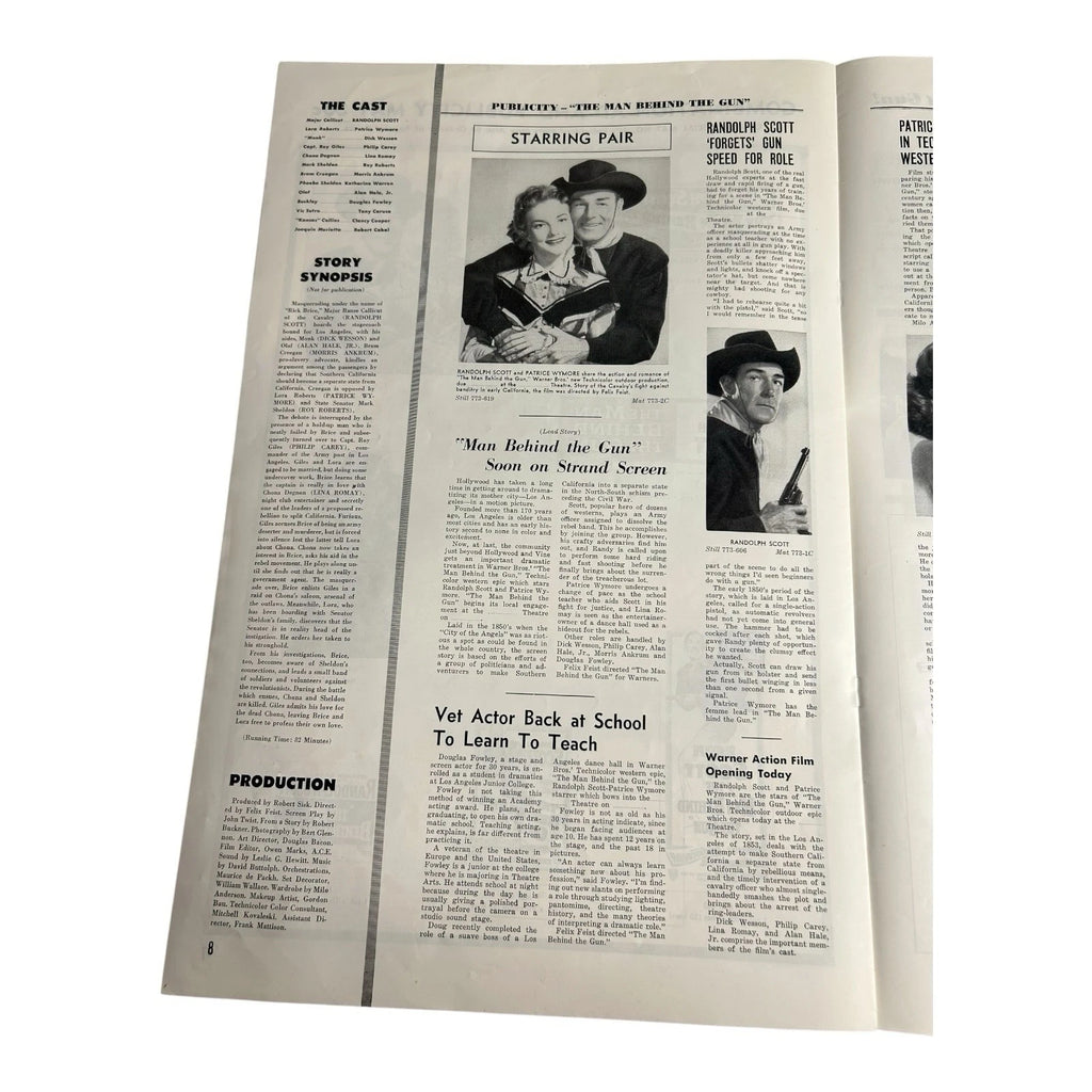 Vintage Movie Press Book Showmans Manual The Man Behind The Gun 1953