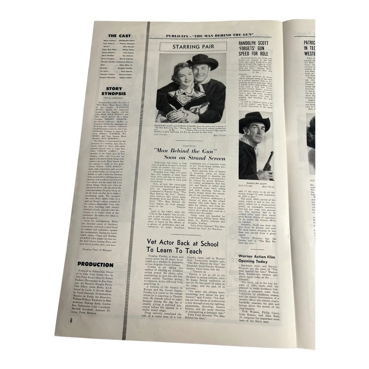 Vintage Movie Press Book Showmans Manual The Man Behind The Gun 1953