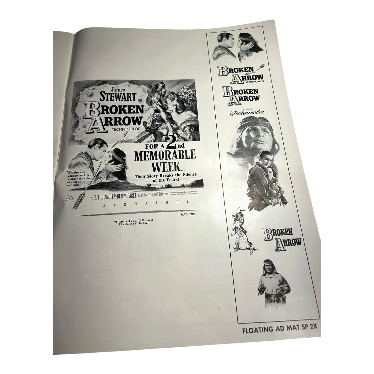 Vintage Movie Press Book Showmans Manual Broken Arrow 1950