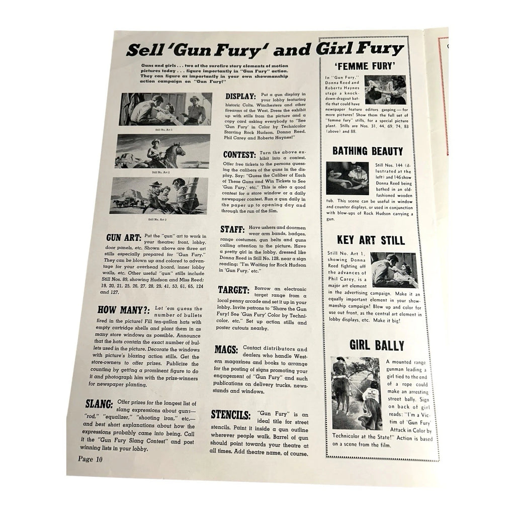 Vintage Movie Press Book Showmans Manual Gun Fury 1953