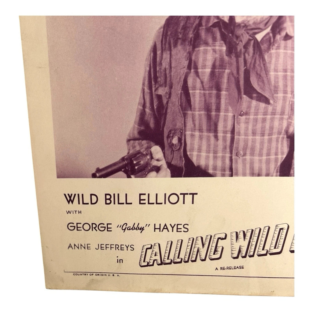 Vintage Western Movie Lobby Card Calling Wild Bill Elliott 1943