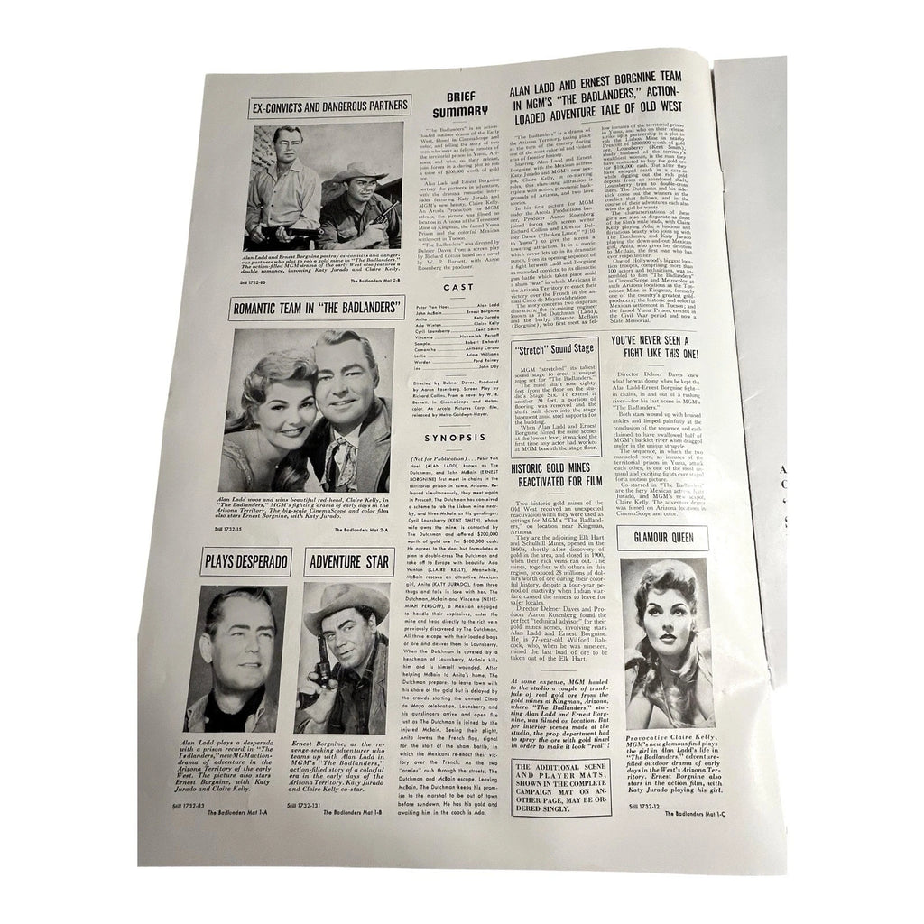 Vintage Movie Press Book Showmans Manual The Badlanders 1958