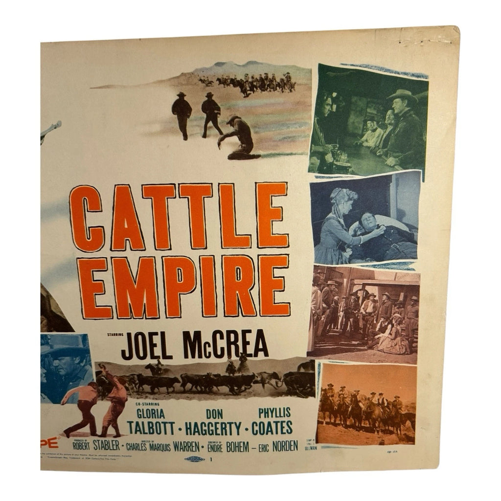 Vintage Western Movie Lobby Card Cattle Empire 1958