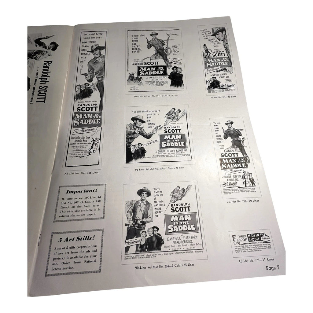 Vintage Movie Press Book Showmans Manual Man In The Saddle 1951