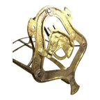 Vintage English Saddle Horse Head Brass Saddle Rack Bracket