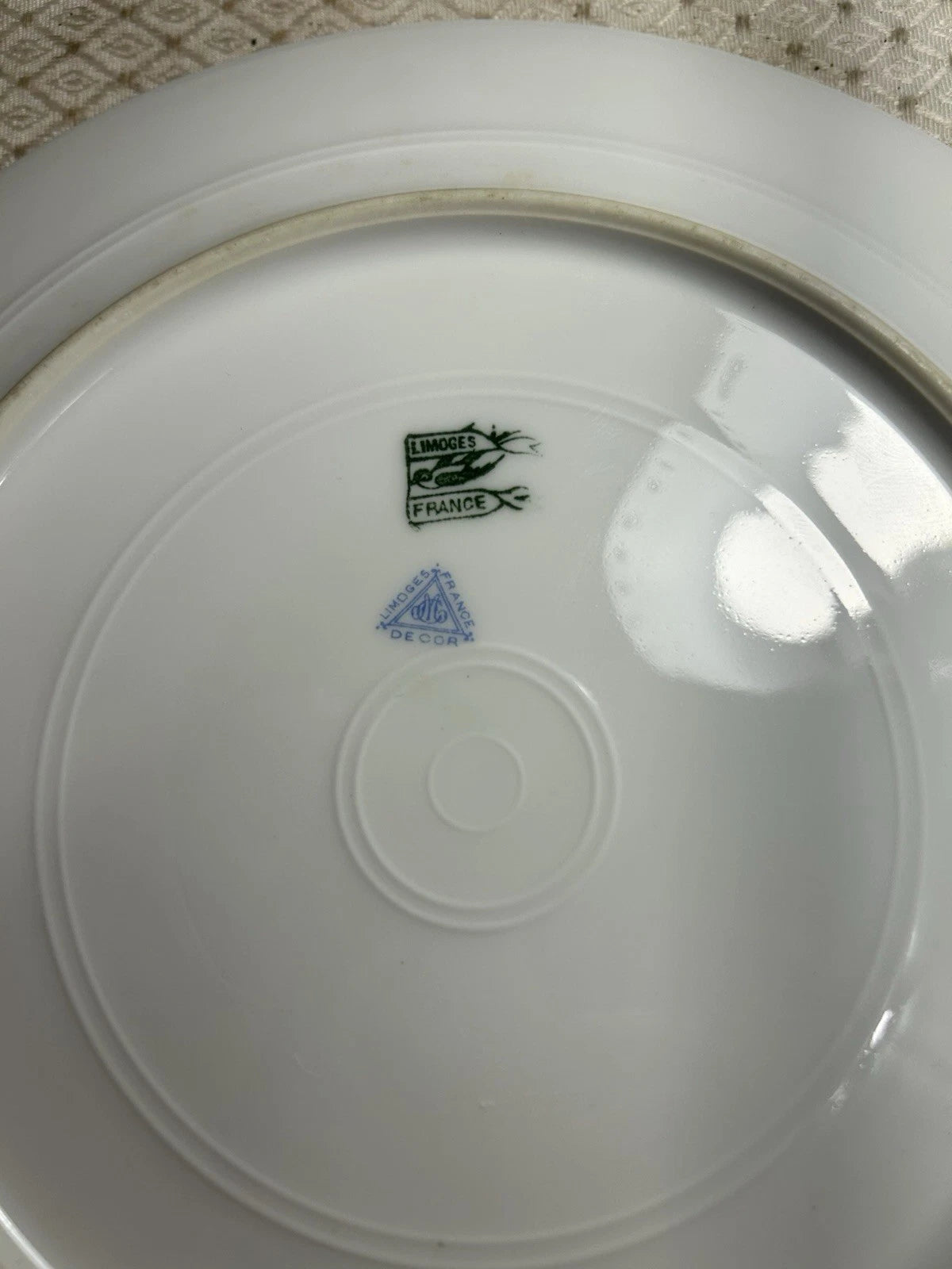 Vintage Set of Two 2 Limoges France Gold Rim Trim Lunch Plates