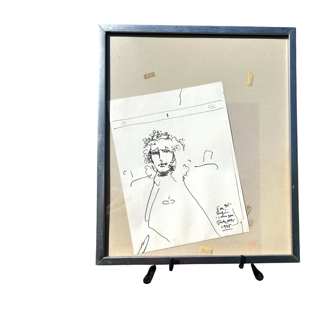 Signed Dated Framed Original Drawing by Peter Max 1975 For Suzin I love you