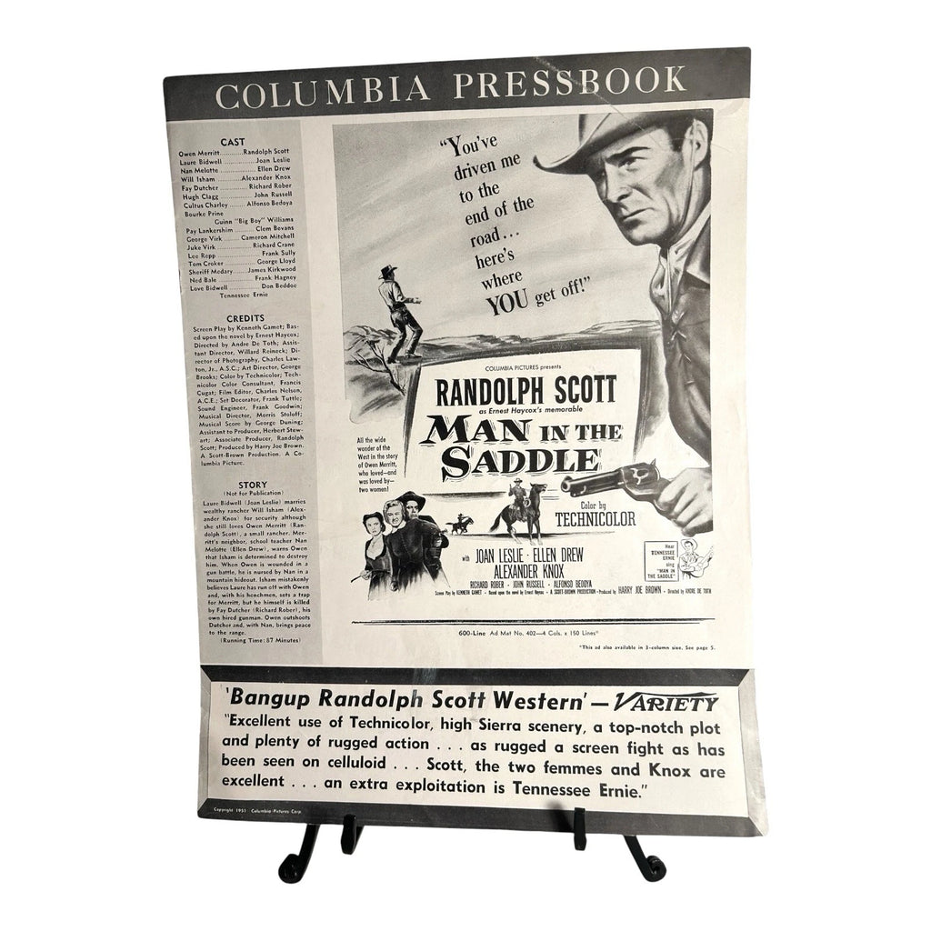 Vintage Movie Press Book Showmans Manual Man In The Saddle 1951