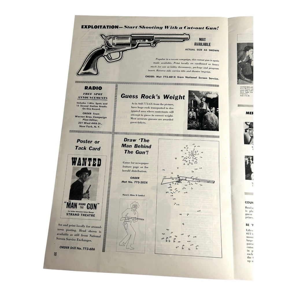 Vintage Movie Press Book Showmans Manual The Man Behind The Gun 1953