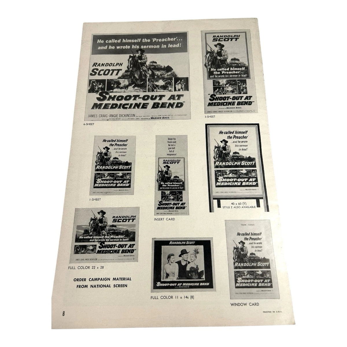 Vintage Movie Press Book Showmans Manual Shoot-Out At Medicine Bend 1957