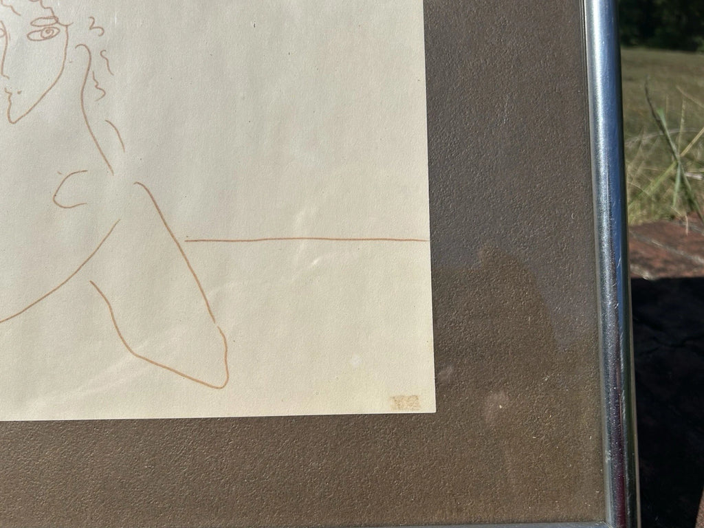 Vintage Framed  and Signed Original Drawing by Peter Max June 75