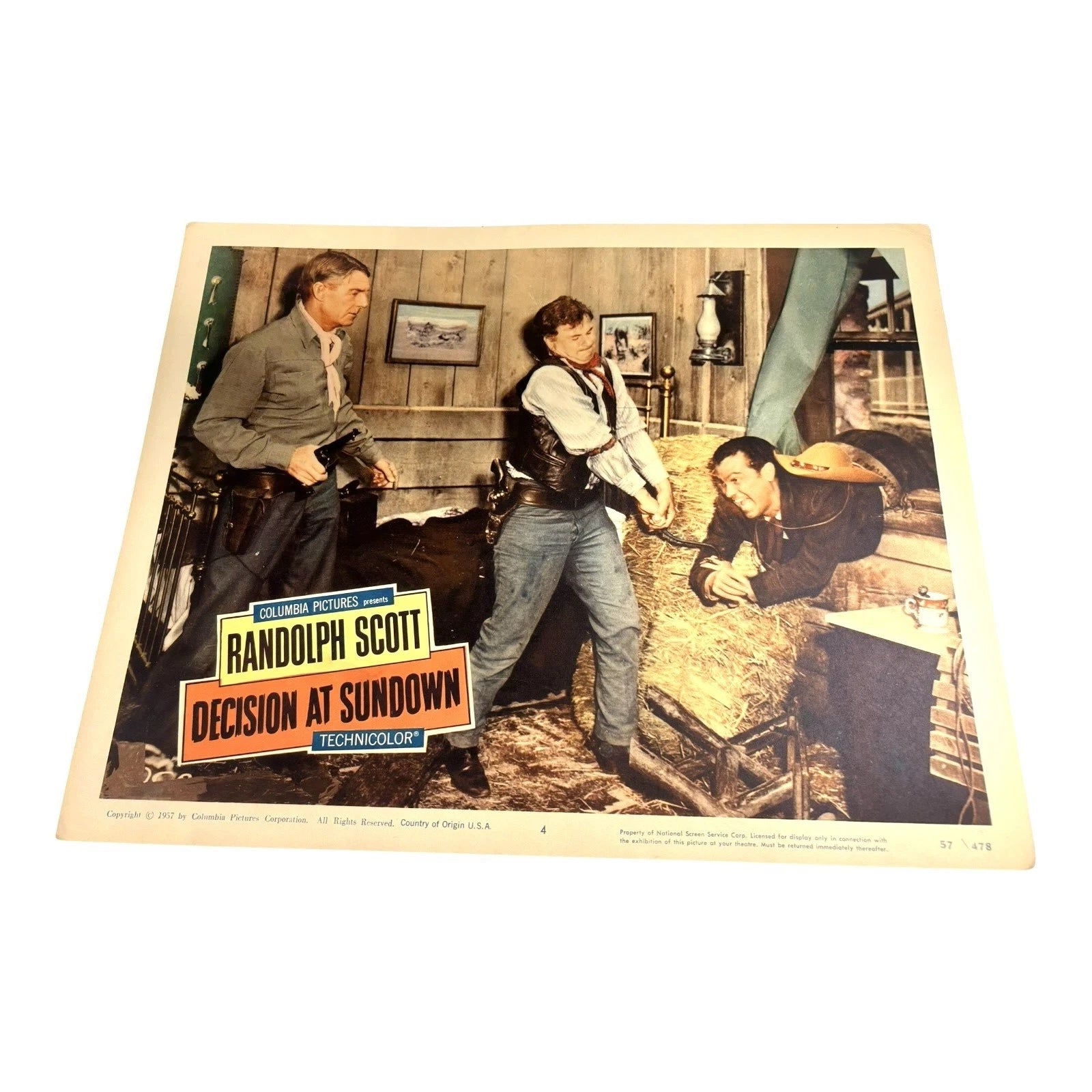 Vintage Western Movie Lobby Card Decision At Sundown 1957 (A)