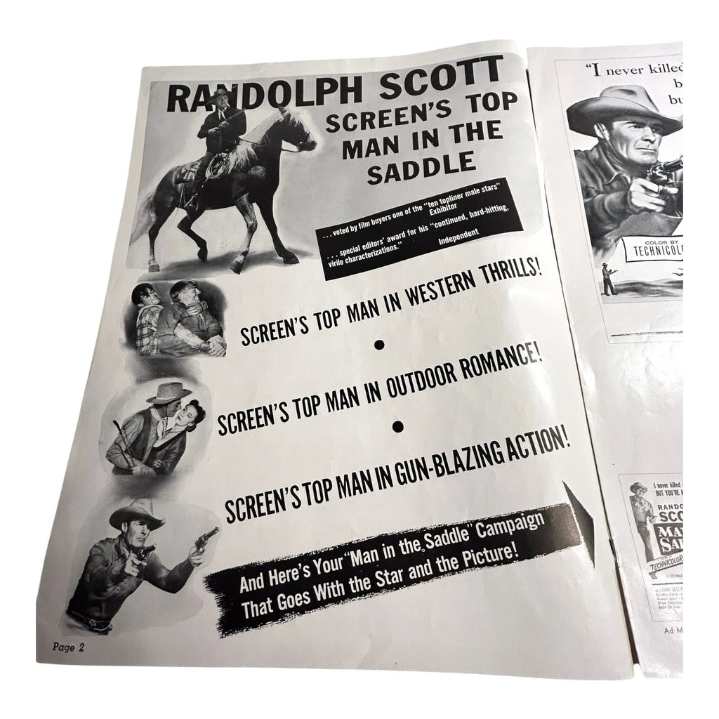 Vintage Movie Press Book Showmans Manual Man In The Saddle 1951