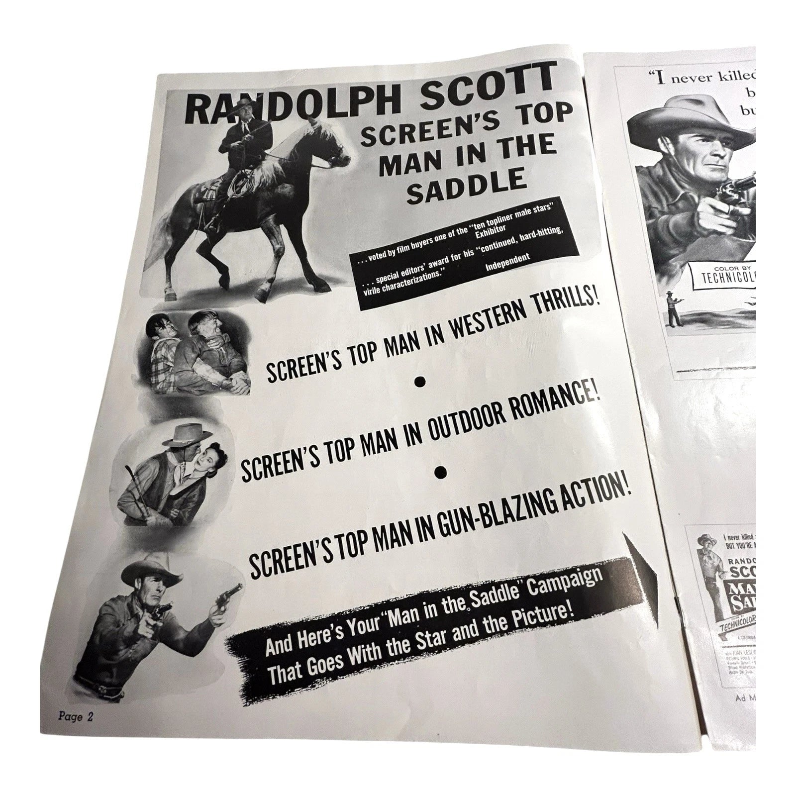 Vintage Movie Press Book Showmans Manual Man In The Saddle 1951