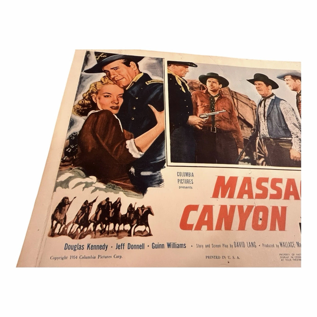 Vintage Western Movie Lobby Card Massacre Canyon 1954