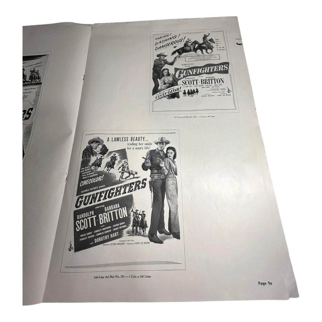 Vintage Movie Press Book Showmans Manual Gunfighters 1947