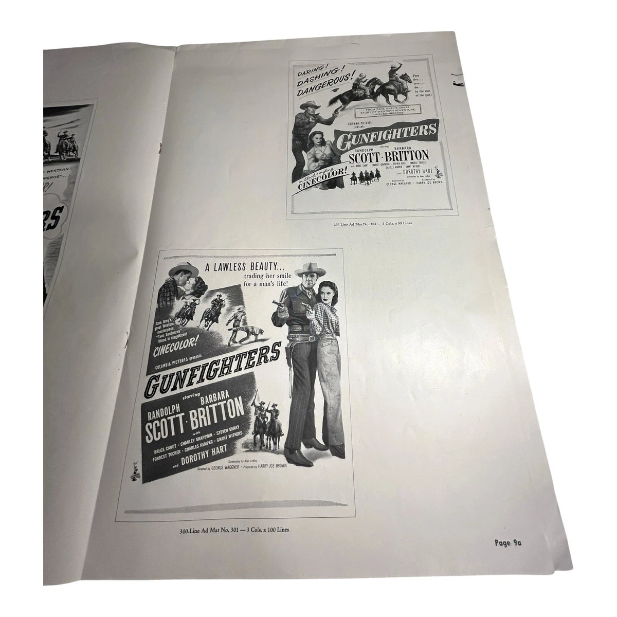 Vintage Movie Press Book Showmans Manual Gunfighters 1947