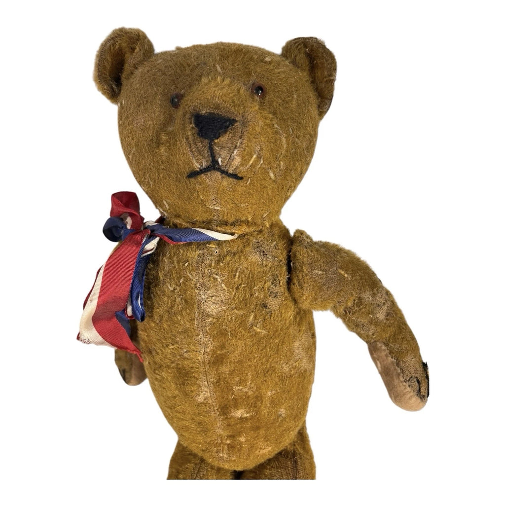 Antique Mohair Stuffed Teddy Bear with Jointed Arms Legs