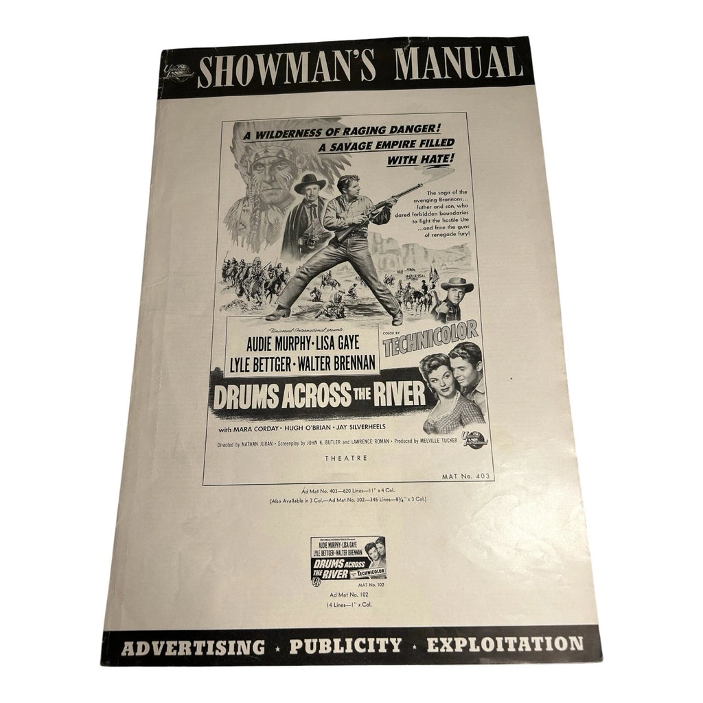 Vintage Movie Press Book Showmans Manual Drums Across The River 1954