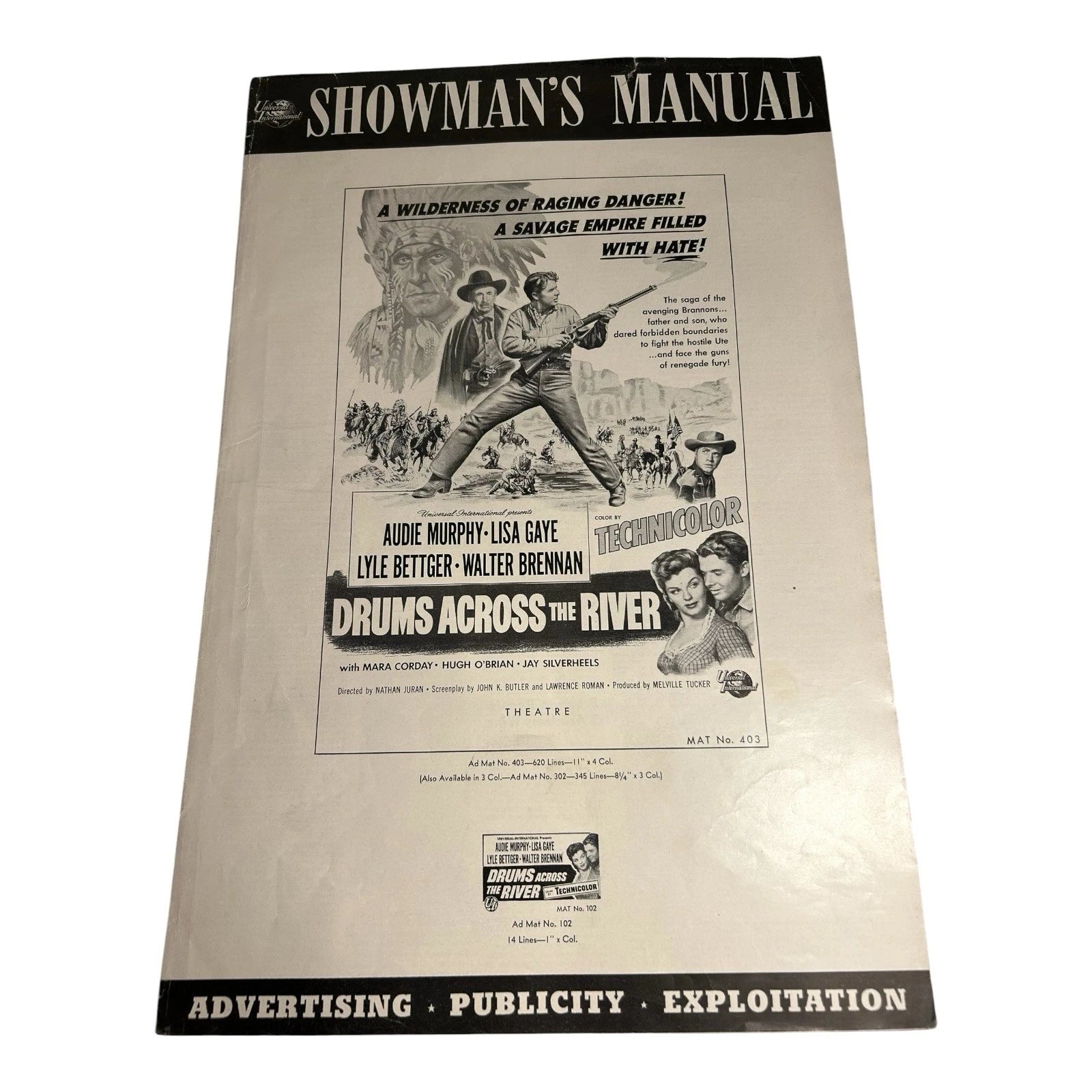 Vintage Movie Press Book Showmans Manual Drums Across The River 1954