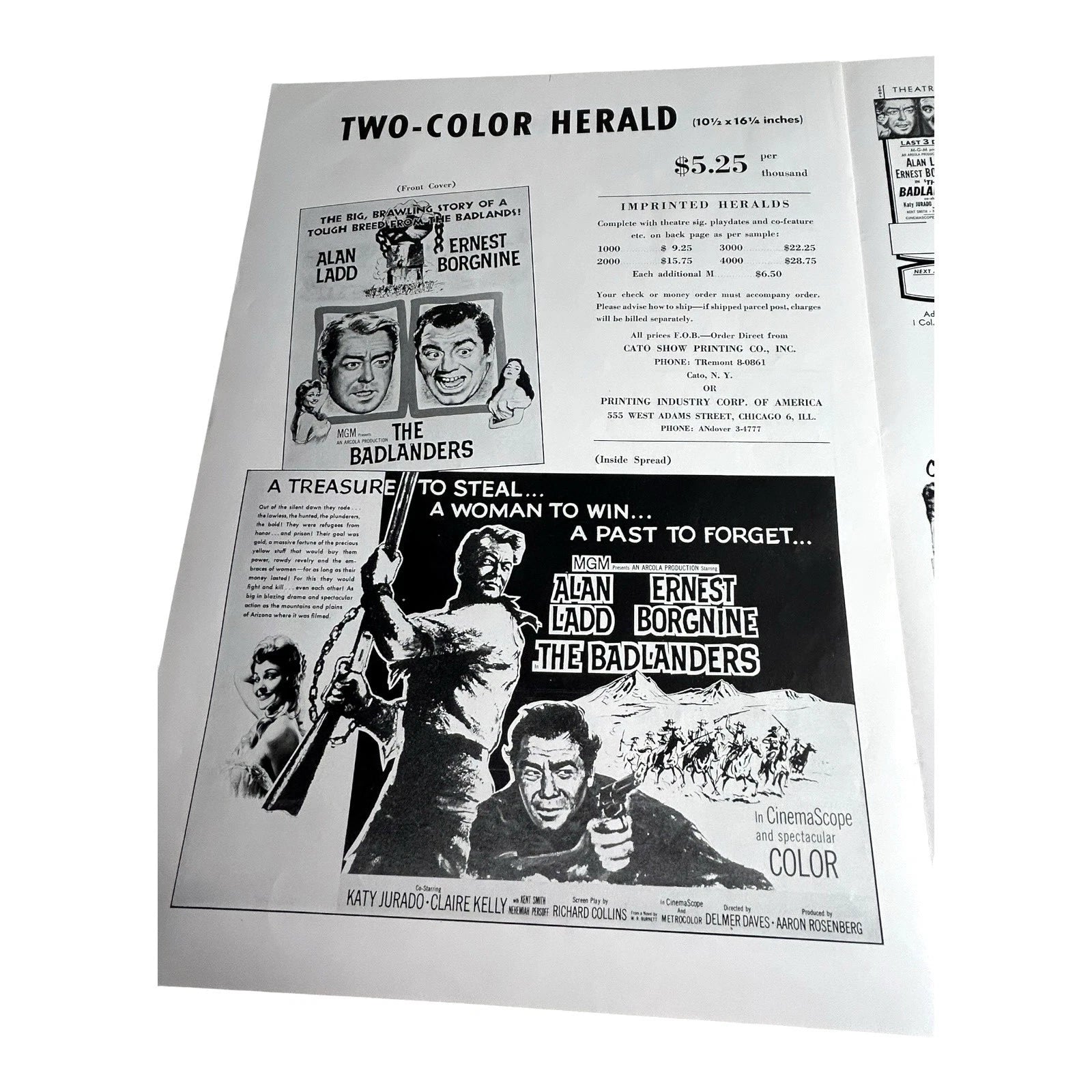 Vintage Movie Press Book Showmans Manual The Badlanders 1958