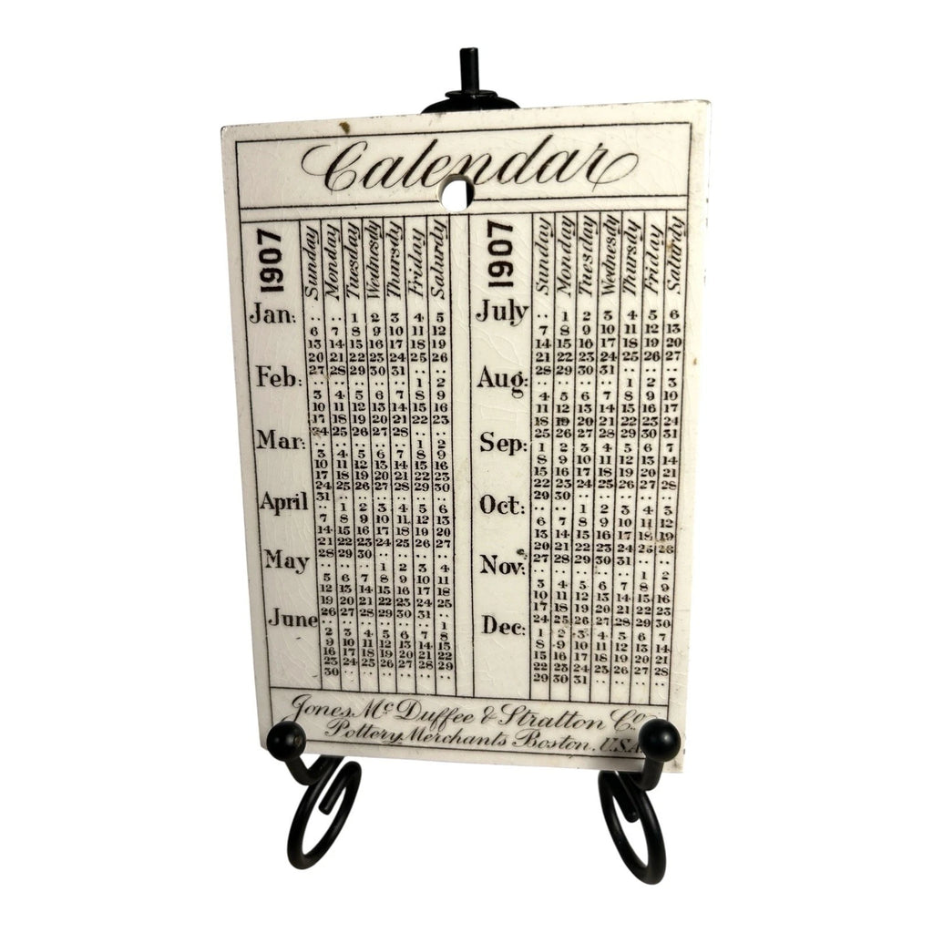 Antique Wedgwood 1907 Calendar Advertising Tile Harvard Stadium