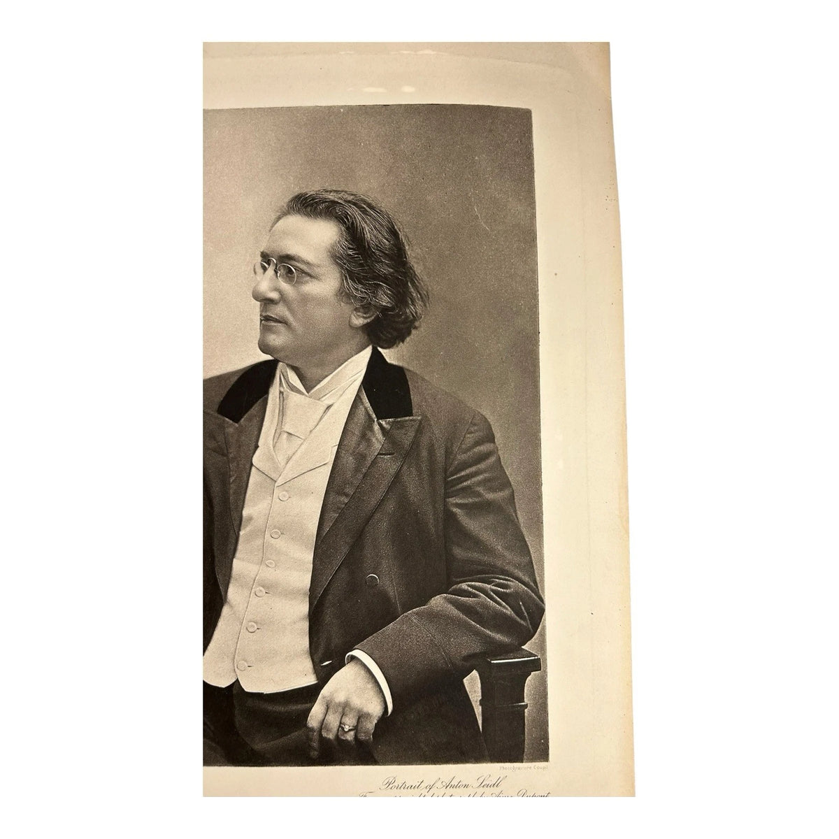 Antique Original Photograph Photogravure Portrait of Anton Seidl 1895