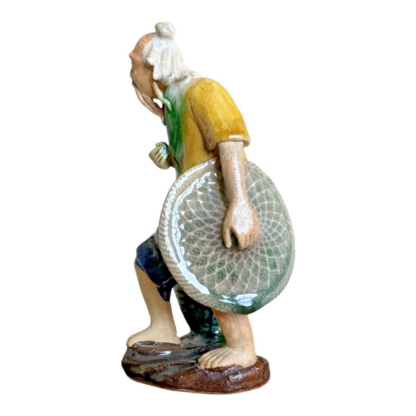 Antique Yellow Glazed Chinese Export Ceramic Pottery Mudman Figurine - Image 7