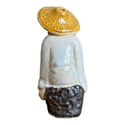 Antique Chinese Export White Glazed Ceramic Pottery Mudman Figurine - Image 4