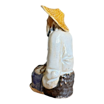 Antique Chinese Export White Glazed Ceramic Pottery Mudman Figurine - Image 5