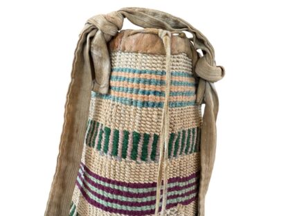 Antique Native American Nez Perce Woven Corn Husk "Sally Bag" Bucket Bag - Image 4