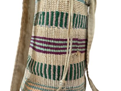 Antique Native American Nez Perce Woven Corn Husk "Sally Bag" Bucket Bag - Image 5