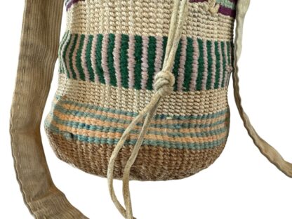 Antique Native American Nez Perce Woven Corn Husk "Sally Bag" Bucket Bag - Image 6